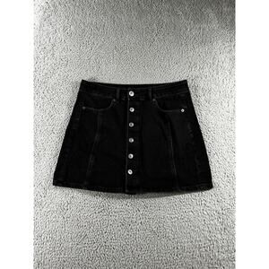 American Eagle Skirt Women 6 High Rise A Line Button Front Denim